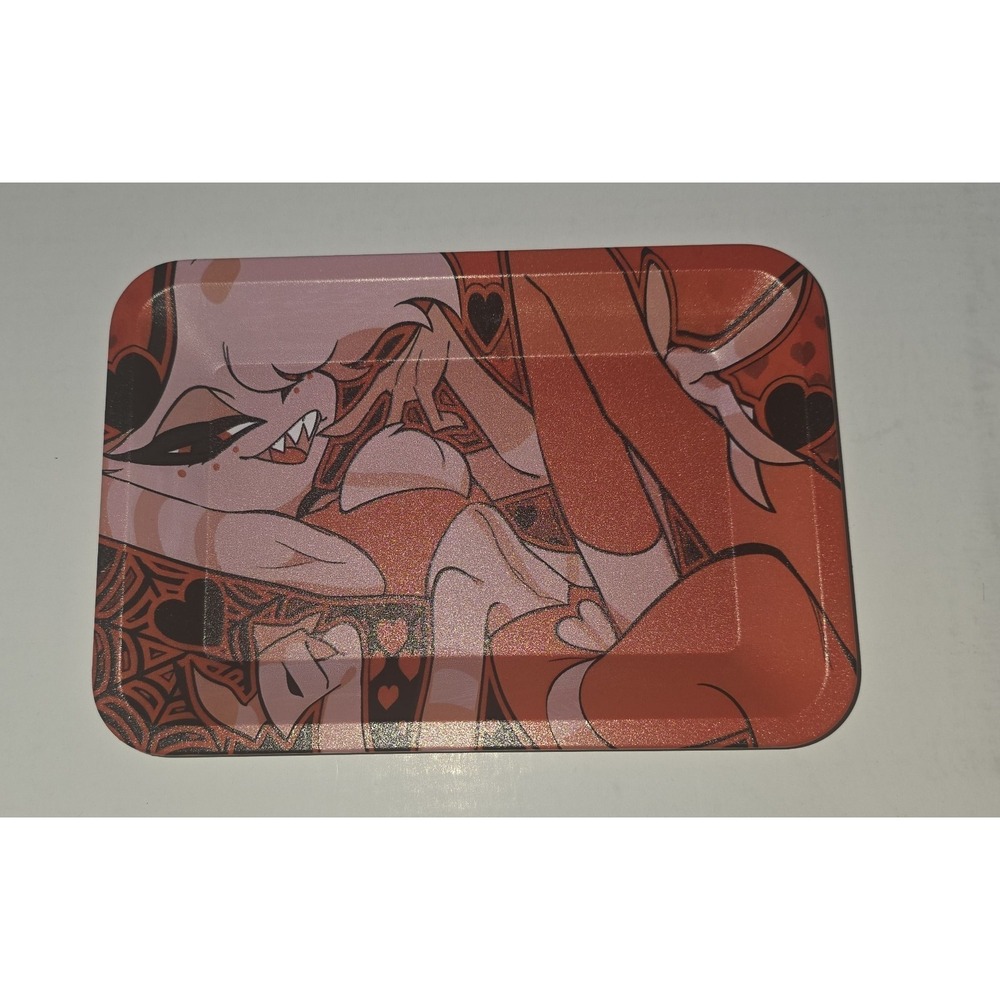 Angel Dust Small Metal Rolling Tray 7x5 Hazbin Hotel Utility Tin Valet Tray NEW - Picture 2 of 6